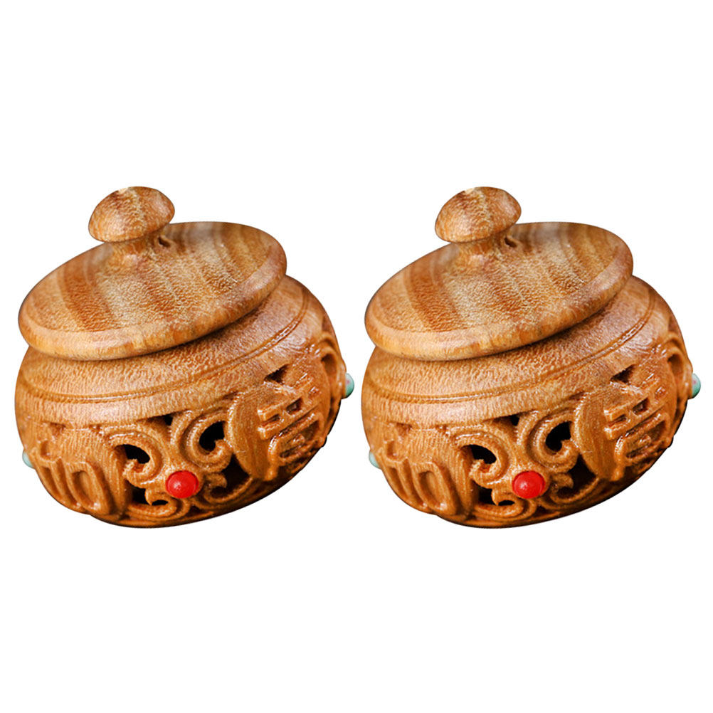 Aroma Bead Sachet - 2Pcs Wood Carving Fragrance Beads Sachet
