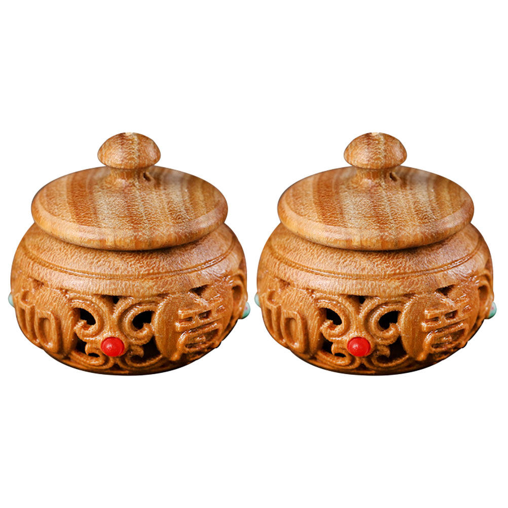 Aroma Bead Sachet - 2Pcs Hollow Carved Wood Aroma Diffuser