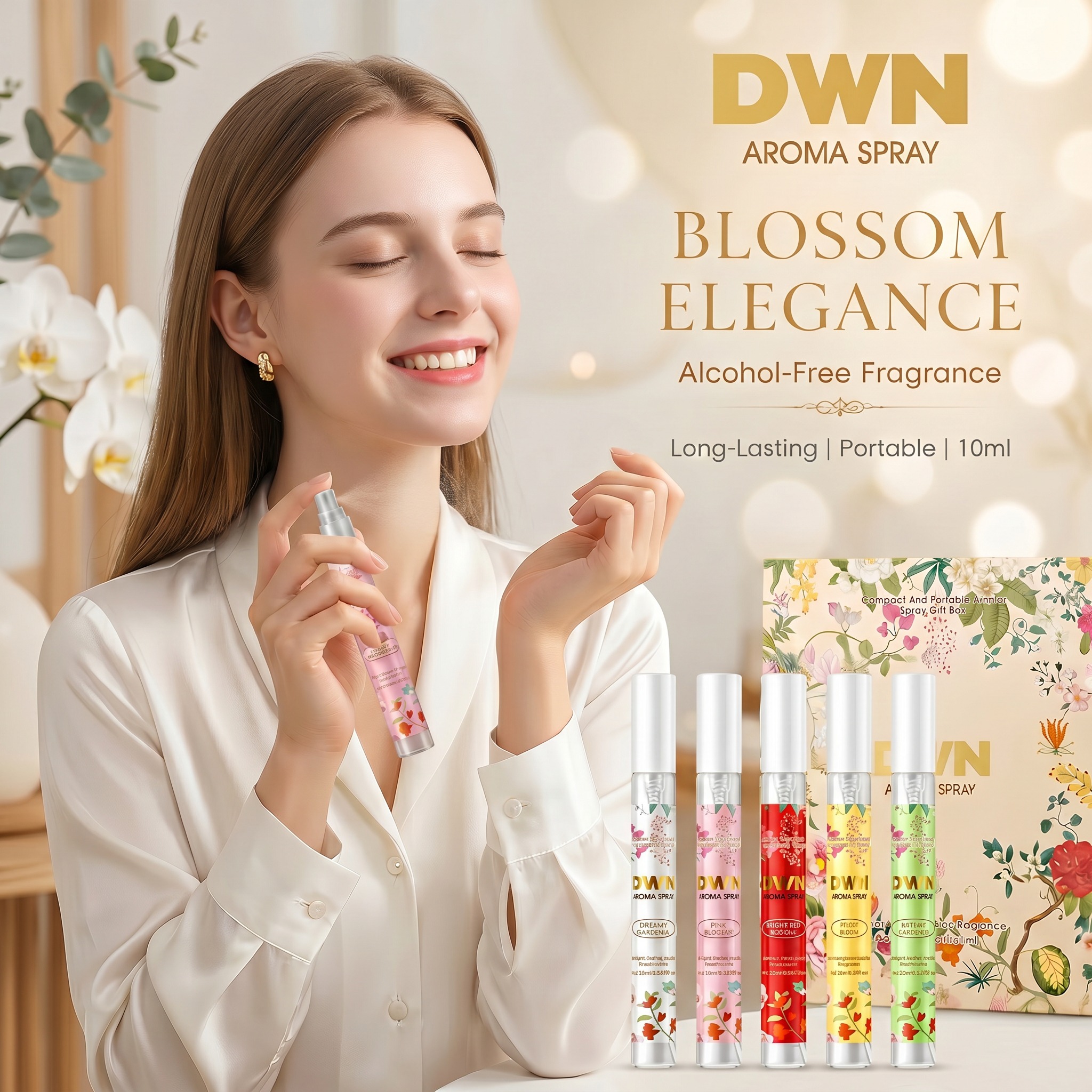 Home Fragrance Gift - 5-Piece Flower Perfume Gift Set Fresh