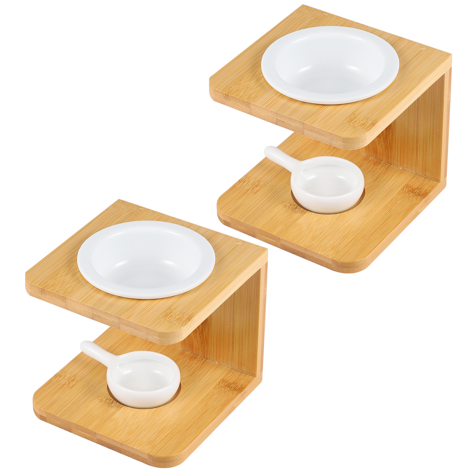 Home Fragrance Lamp - 2Sets Bamboo Incense Burner Eco-Friendly Tealight